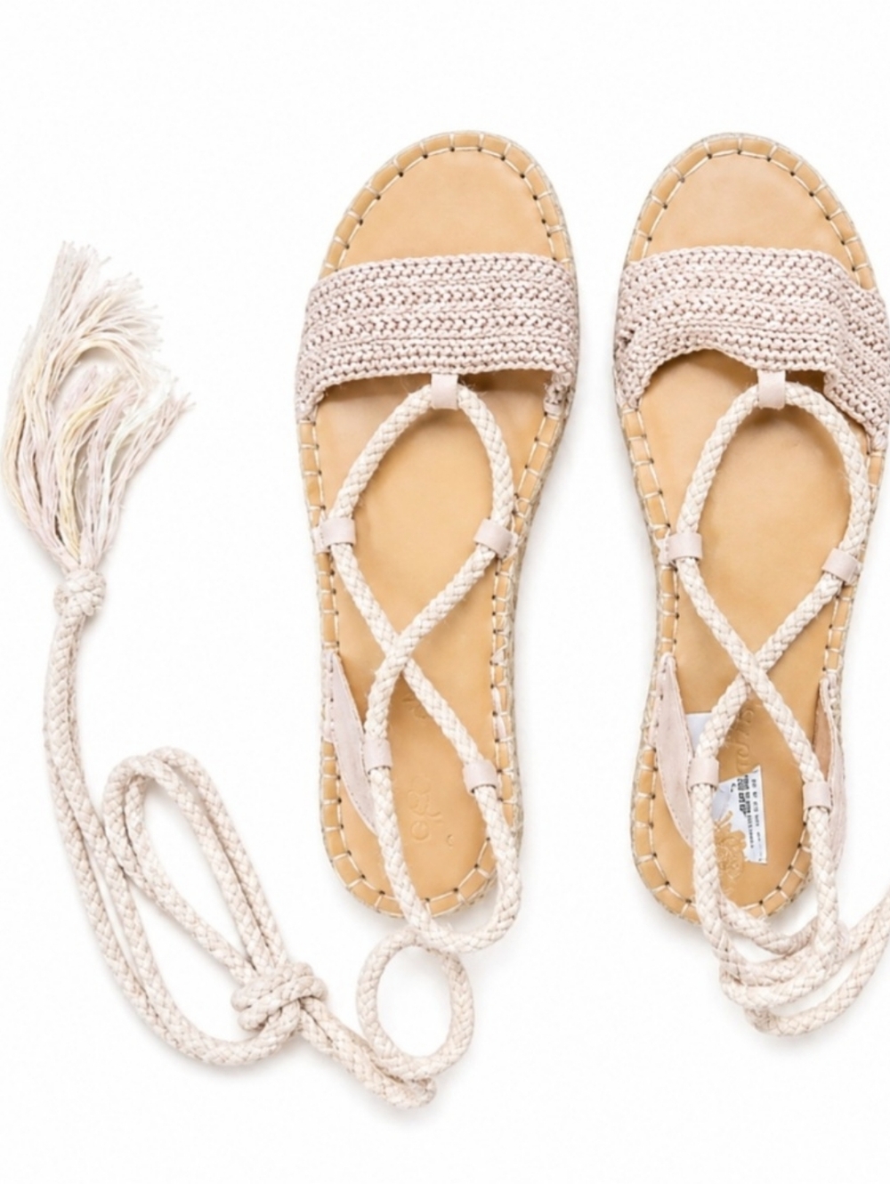 Splendid Pink Leather Lace Up Balletcore Espadrilles 8